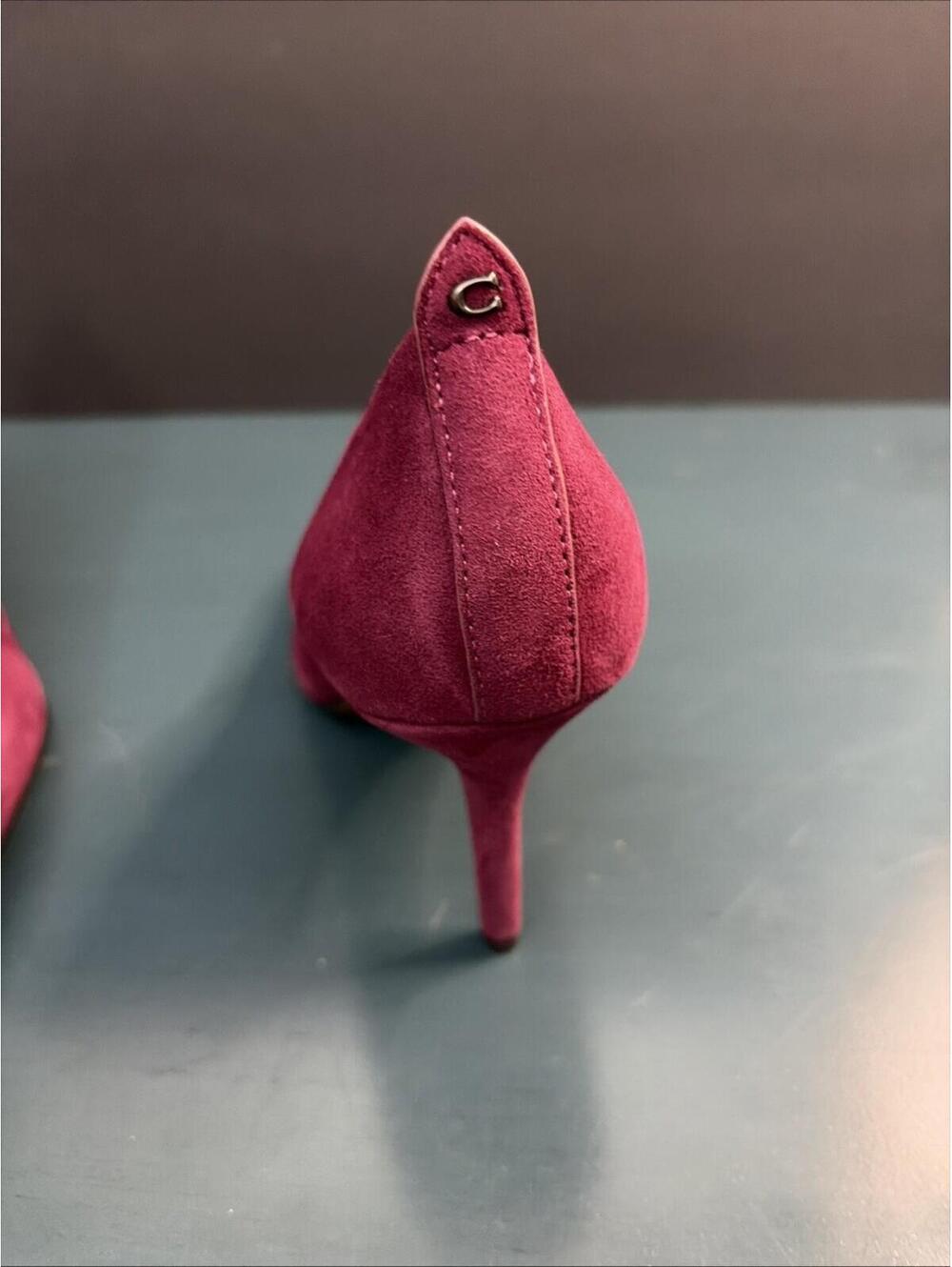 Women’s Coach Waverly Suede Plum Purple Pump New Size 6 - Picture 6 of 9